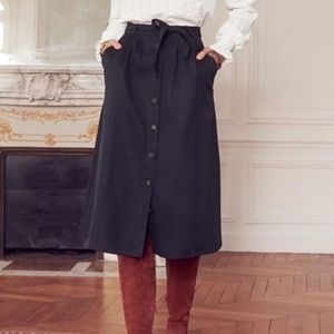 Sezane Button Front Midi skirt
